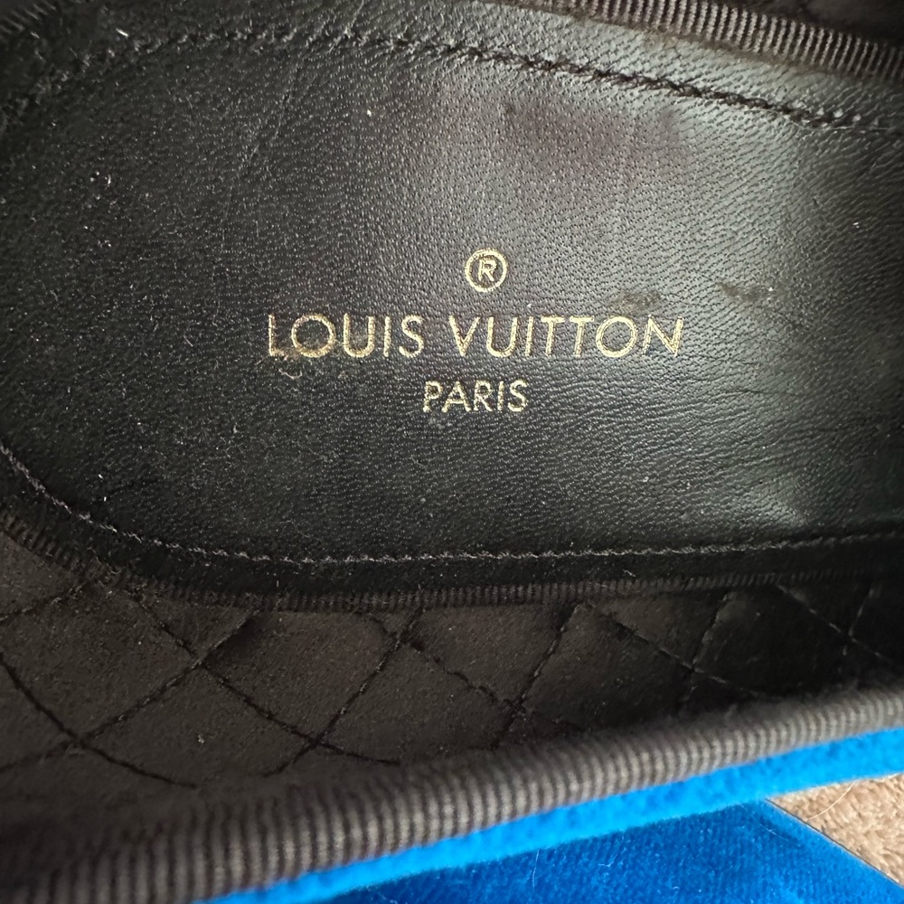 Louis Vuitton Velvet LV Crest Loafers Royal Blue Men’s Dress Shoes Size 7.5 - Picture 5 of 5